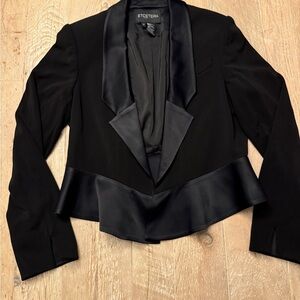 Etcetera Women's Black Blazer with Satin Accents size 8